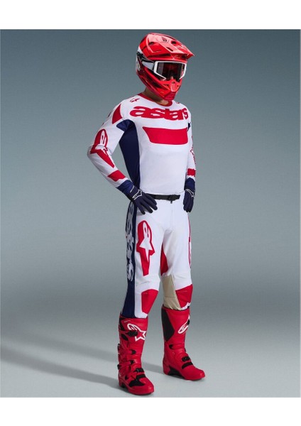 Racer Riway Off-Road Motosiklet Jerseyi Beyaz Kırmızı Siyah indirimleri
