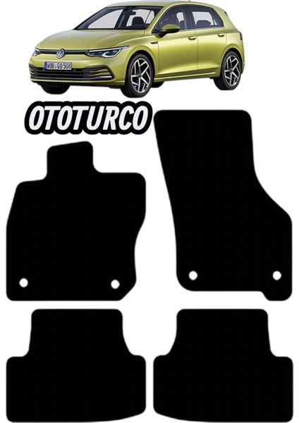 Vw Golf 8 (2019 ve Sonrası)-Otomatik)Uyumlu Ototurco Velur Halı Paspas
