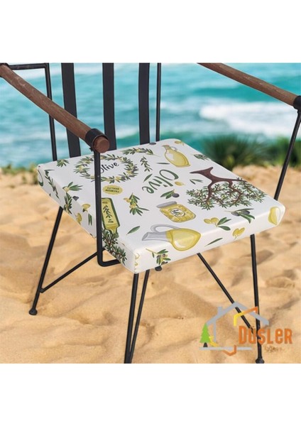 40X40 Zeytin Ağacı Desenli Su ve Leke Itici Fermuarlı Bağcıklı Sandalye Minderi 5 cm fiyatları