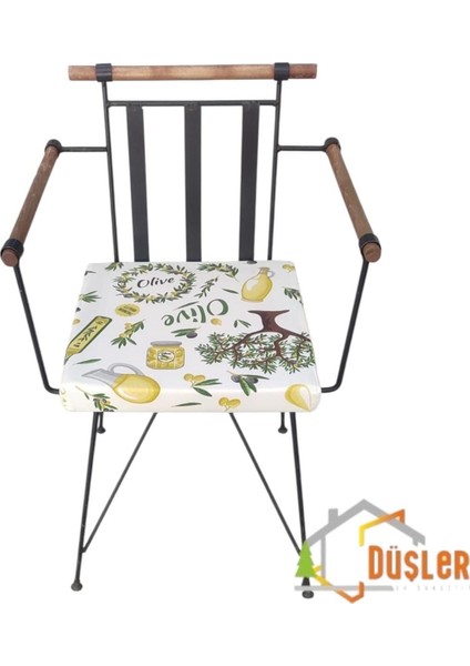 40X40 Zeytin Ağacı Desenli Su ve Leke Itici Fermuarlı Bağcıklı Sandalye Minderi 5 cm fırsatları