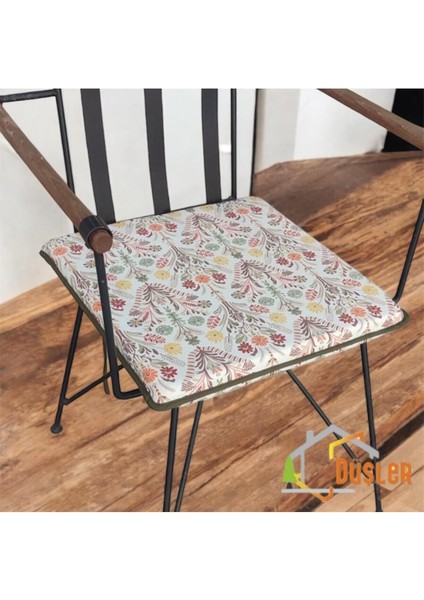 40X40 Iskandinav Otantik Desenli Su ve Leke Itici Fermuarlı Bağcıklı Yeşil Biyeli Sandalye Minderi fiyatları