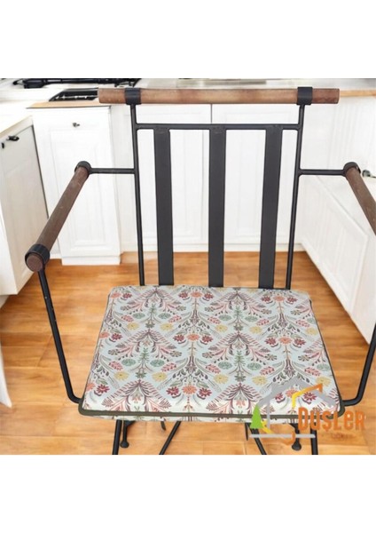 40X40 Iskandinav Otantik Desenli Su ve Leke Itici Fermuarlı Bağcıklı Yeşil Biyeli Sandalye Minderi fırsatları