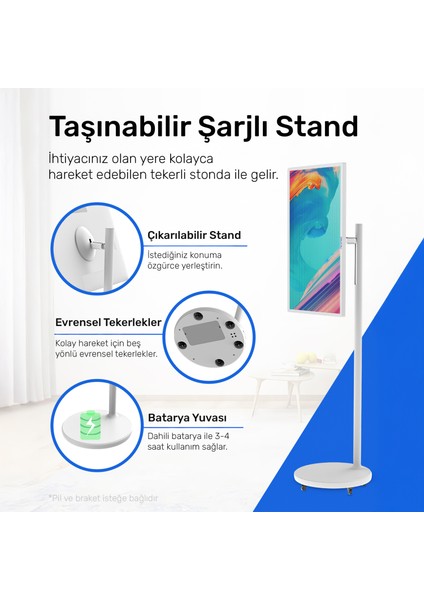 SW3293T 32'' Full HD 4/128GB Android Dokunmatik Şarjlı Taşınabilir Smart Led Ekran fırsatları