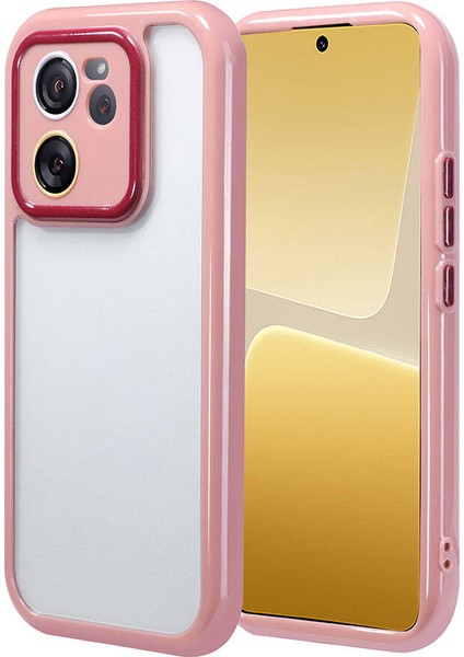 Xiaomi Mi 13T Kılıf Kamera Korumalı Renkli Kenar ve Çerçeve Tasarımlı Zıvo Vitamin Kapak-Mürdüm
