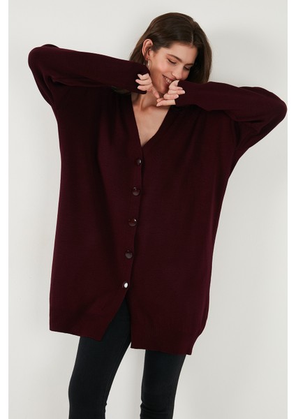 V Yaka Düğmeli Triko Hırka Bayan Hırka 4616031 indirimleri