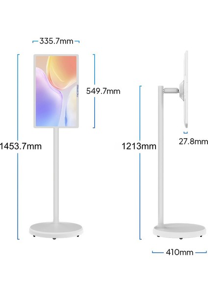 SW2495T 24'' Full HD 8/128GB Android Dokunmatik Şarjlı Taşınabilir Smart Led Ekran