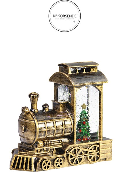 Işıklı Nostaljik Lokomotif Yılbaşı Temalı Kar Küresi 13 cm fiyatları