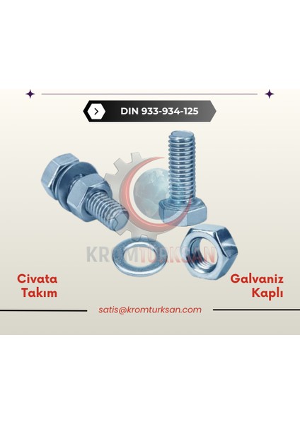- M10X35 Çelik Civata Takım