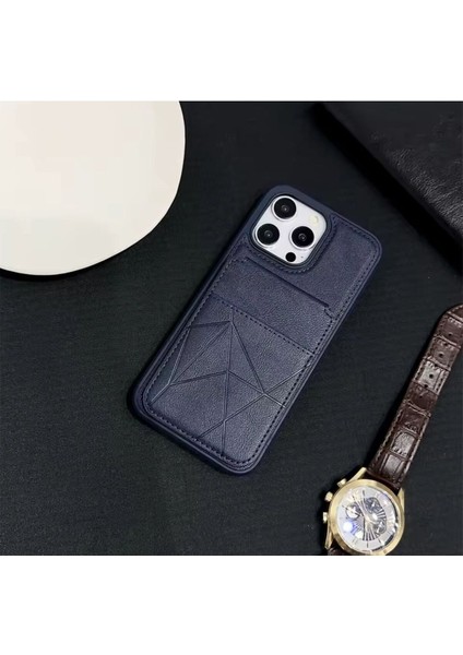 Iphone 15 Pro Max Deri Cüzdanlı ve Stand Özelliği Olan Özel Tasarım Klıf