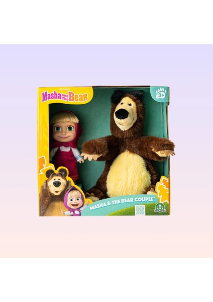 Masha ile Koca Ayı Peluş Oyuncak Seti – 20 cm Koca Ayı & 12 cm Masha Bebek
