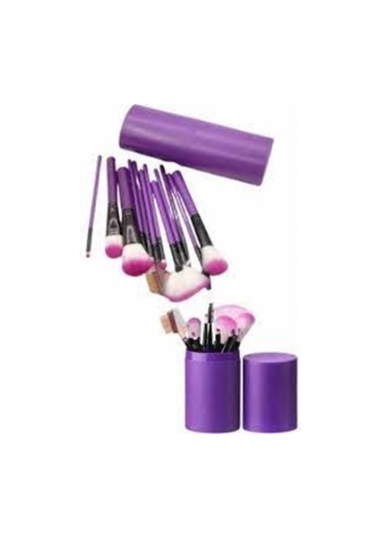 Silindir Makyaj Fırça Seti | Siyah Renk, Profesyonel 12’li Makyaj Fırçası + Taşıma Kutusu fiyatları
