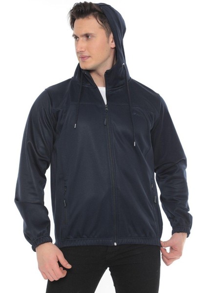 Erkek Kapüşon Fermuar Detaylı Softshell Eşofman Üstü