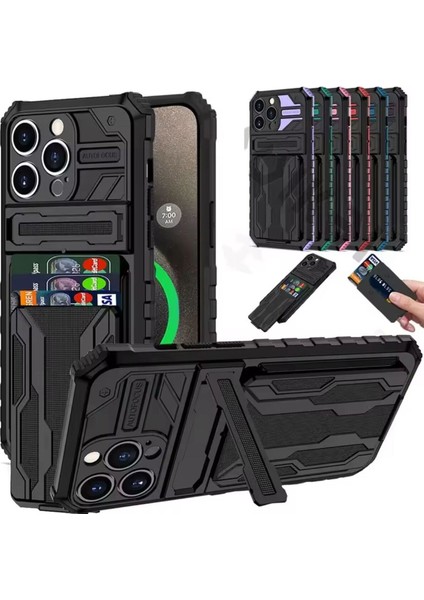 Iphone 13 Pro Tank Kılıf(Stand ve Kartlık Özelliğine Sahip)