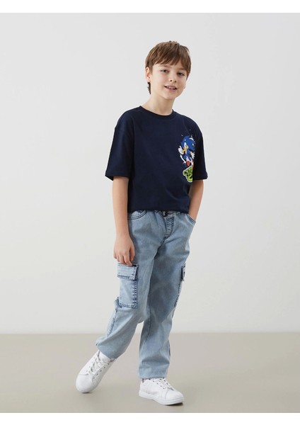 Lcw Kids Indigo Beli Lastikli Erkek Çocuk Kargo Jean Pantolon fiyatları