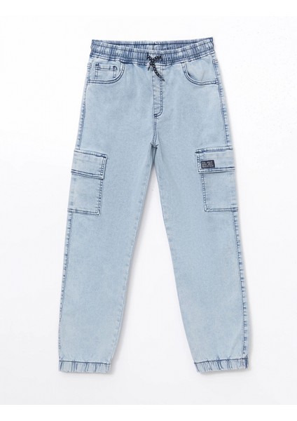 Lcw Kids Indigo Beli Lastikli Erkek Çocuk Kargo Jean Pantolon modelleri
