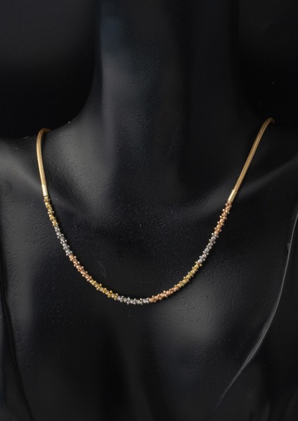 Üç Renkli Dorikalı 14 Ayar Altın Kolye fiyatları