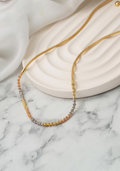 Üç Renkli Dorikalı 14 Ayar Altın Kolye modelleri