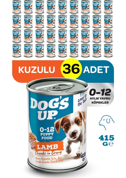 Dogs Up Yaş Yavru Köpek Maması Kuzu Etli 415GR 36LI