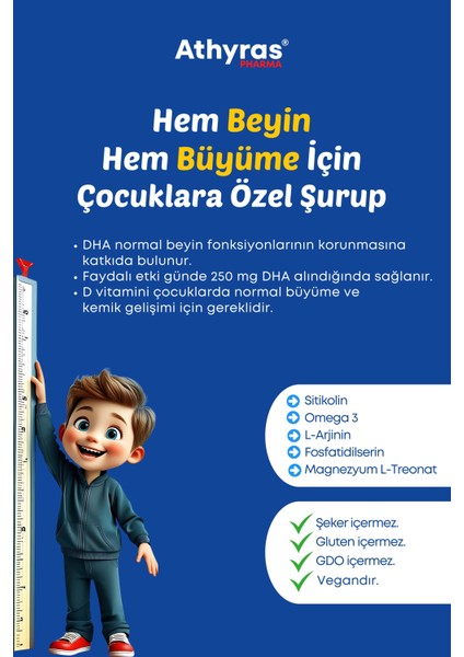Focusmart Sitikolin, Omega 3, Fosfatidilserin, L-Arjinin, L-Treonat Şurup 150 Ml modelleri