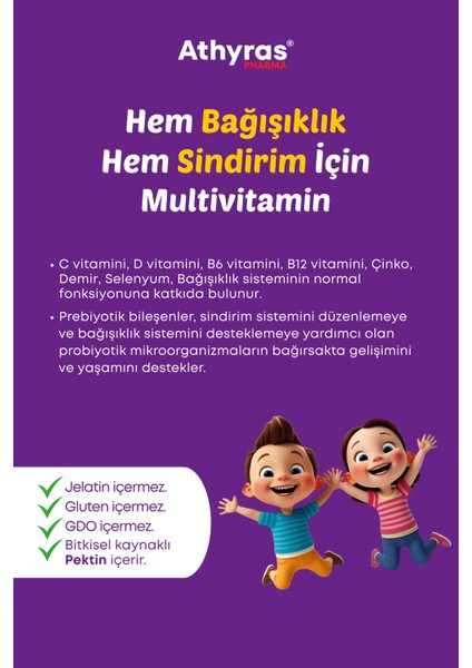 Immunica Gummy Kolostrum, Beta Glukan Kara Mürver, Prebiyotik İçeren 60 Çiğnenebilir Form fiyatları