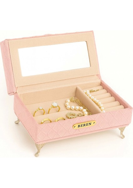 Berjer Figürlü Kadife Desenli Takı Bijuteri Mücevher Kutusu Biblo 24CM Pembe Ithal Ürün fırsatları