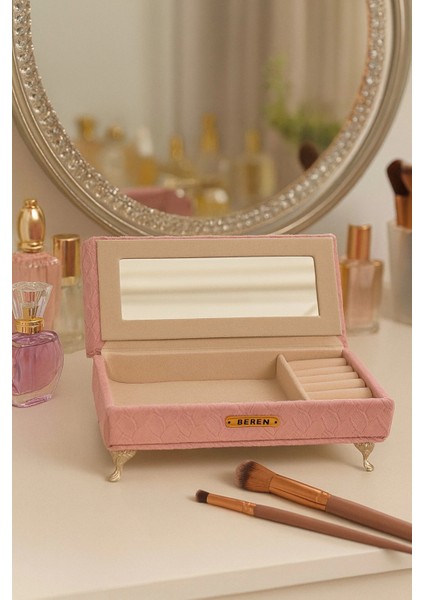 Berjer Figürlü Kadife Desenli Takı Bijuteri Mücevher Kutusu Biblo 24CM Pembe Ithal Ürün indirimleri