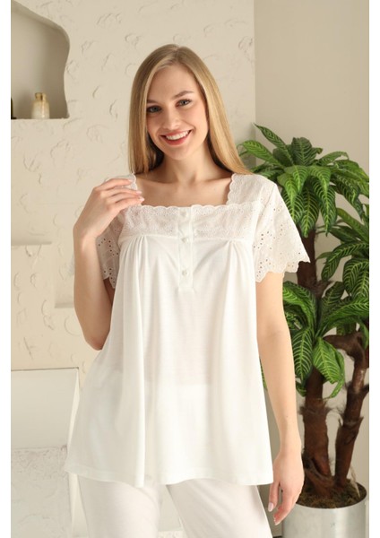 23201 Ekru Renk Kadın Lohusa Pijama Takımı fiyatları