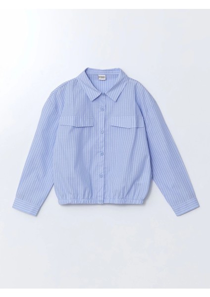 Lcw Kids Mavi Çizgili Kız Çocuk Gömlek