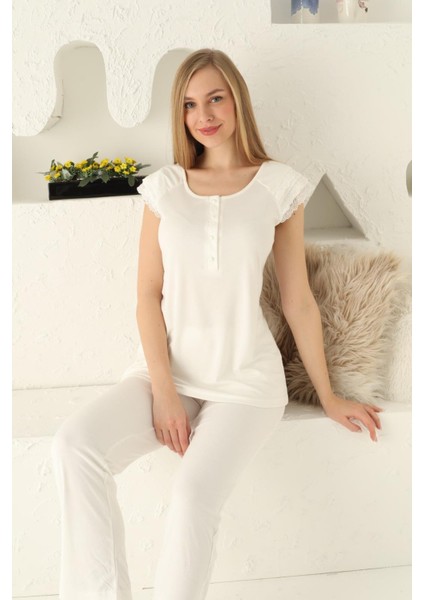 23403 Ekru Renk Kadın Pijama Takımı fiyatları