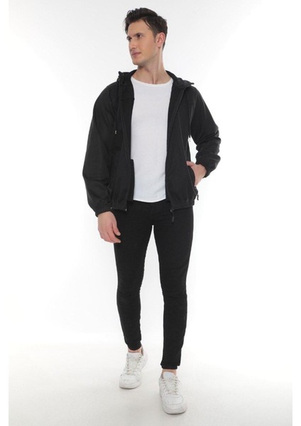 Erkek Kapüşon Fermuar Detaylı Softshell Eşofman Üstü