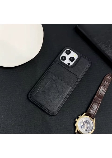 Iphone 14 Pro Max Deri Cüzdanlı ve Stand Özelliği Olan Özel Tasarım Klıf