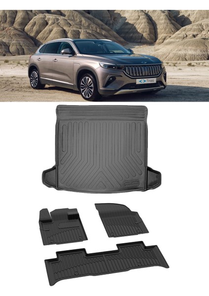 Togg T10X 2023 ve Sonrası 4.5d Premıum Paspas 3D Rizline Bagaj Havuzu Set