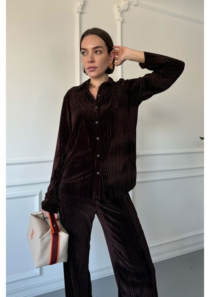 Kadife Premium Takım- Kahverengi modelleri