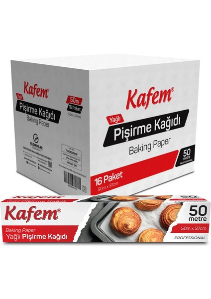 Yağlı Pişirme Kağıdı 37 Cm x 50M x 16 Paket (Koli)