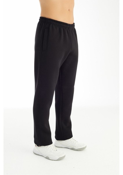 Üç Iplik Erkek Siyah Eşofman Altı 2149-10