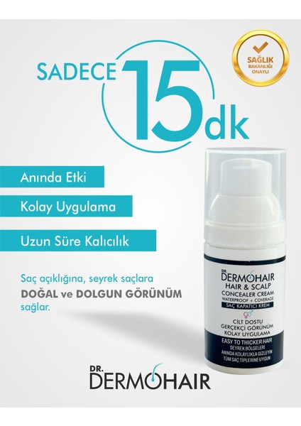 Dr Dermo Hair Saç Kapatıcı Dolgunlaştırıcı Sıvı Krem 30 ml fiyatları