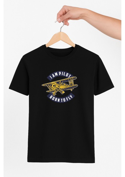 Born To Fly Unisex Tshirt Pilot - Havacı - Uçak Tutkunu