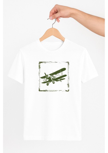 Çift Kanatlı Uçak Unisex Tshirt Pilot - Havacı - Uçak Tutkunu