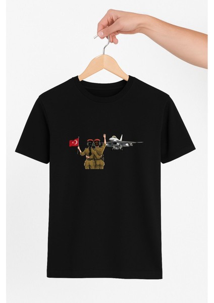 Jet Selamlayan Askerler Unisex Tshirt Pilot - Havacı - Uçak Tutkunu