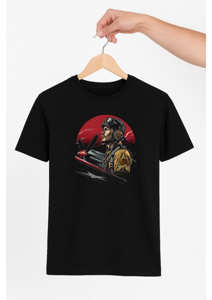 Klasik Pilot Temalı Unisex Tshirt Pilot - Havacı - Uçak Tutkunu