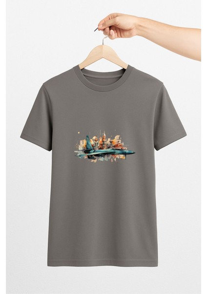 Renkli Jet Unisex Tshirt Pilot - Havacı - Uçak Tutkunu