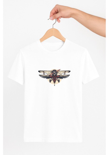 Klasik Uçak Unisex Tshirt Pilot - Havacı - Uçak Tutkunu