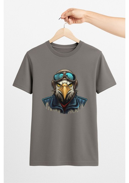 Kartal Pilot Silüeti Unisex Tshirt Pilot - Havacı - Uçak Tutkunu