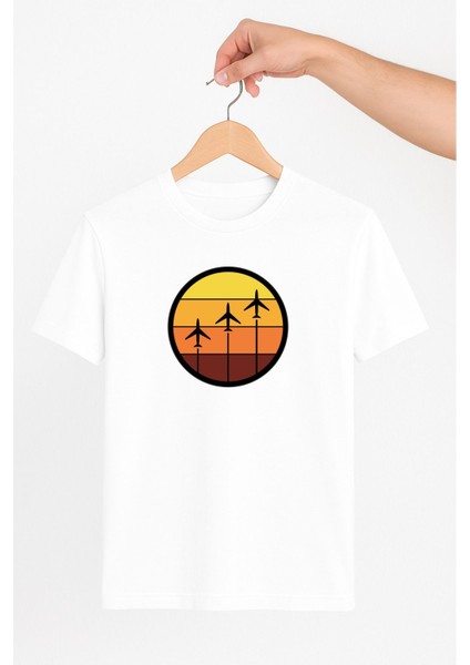 Uçak Tasarım Unisex Tshirt Pilot - Havacı - Uçak Tutkunu