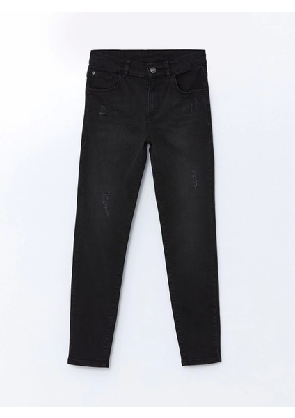 Lcw Kids Siyah Beli Ayarlanabilir Lastikli Erkek Çocuk Jean Pantolon