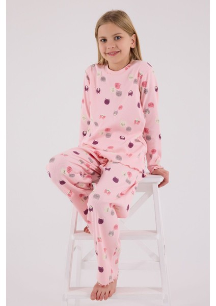 Kız Çocuk Pembe Pijama Takımı
