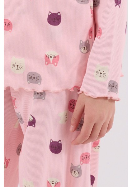 Kız Çocuk Pembe Pijama Takımı