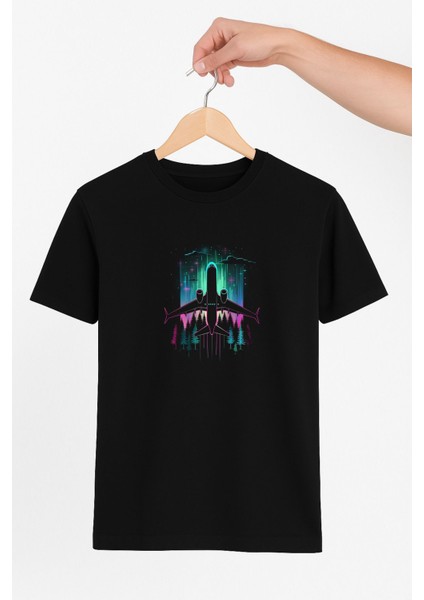 Gökyüzü Uçak Neon Unisex Tshirt Pilot - Havacı - Uçak Tutkunu