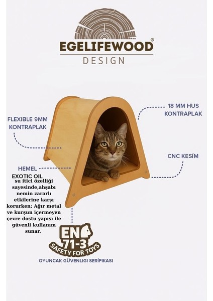 EGELİFE WOOD DESİGN - MEOVPOD KEDİ EVİ fiyatları