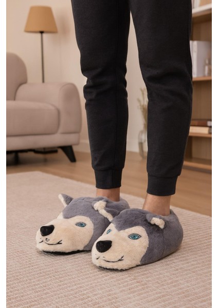 Kurt Figürlü Peluş Panduf Ev Pandufu Unisex Panduf fırsatları